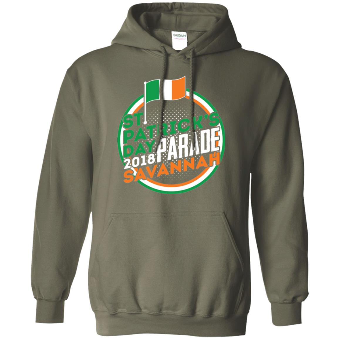 Parade Savannah 2018 Ireland Flag St. Patrick_s Day T-shirt Military Green