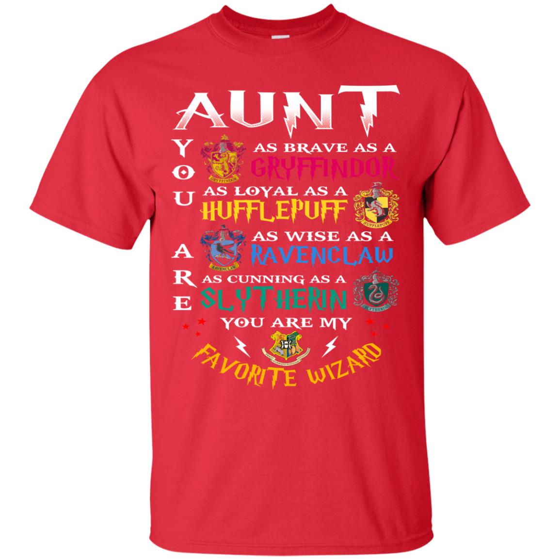 Aunt My Favorite Wizard Harry Potter Fan T-shirt Red