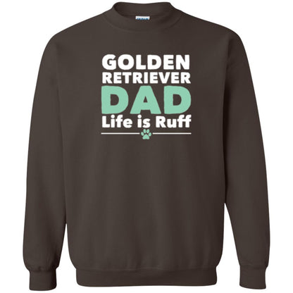 Daddy T-shirt Golden Retriever Dad Life Is Ruff Dark Chocolate