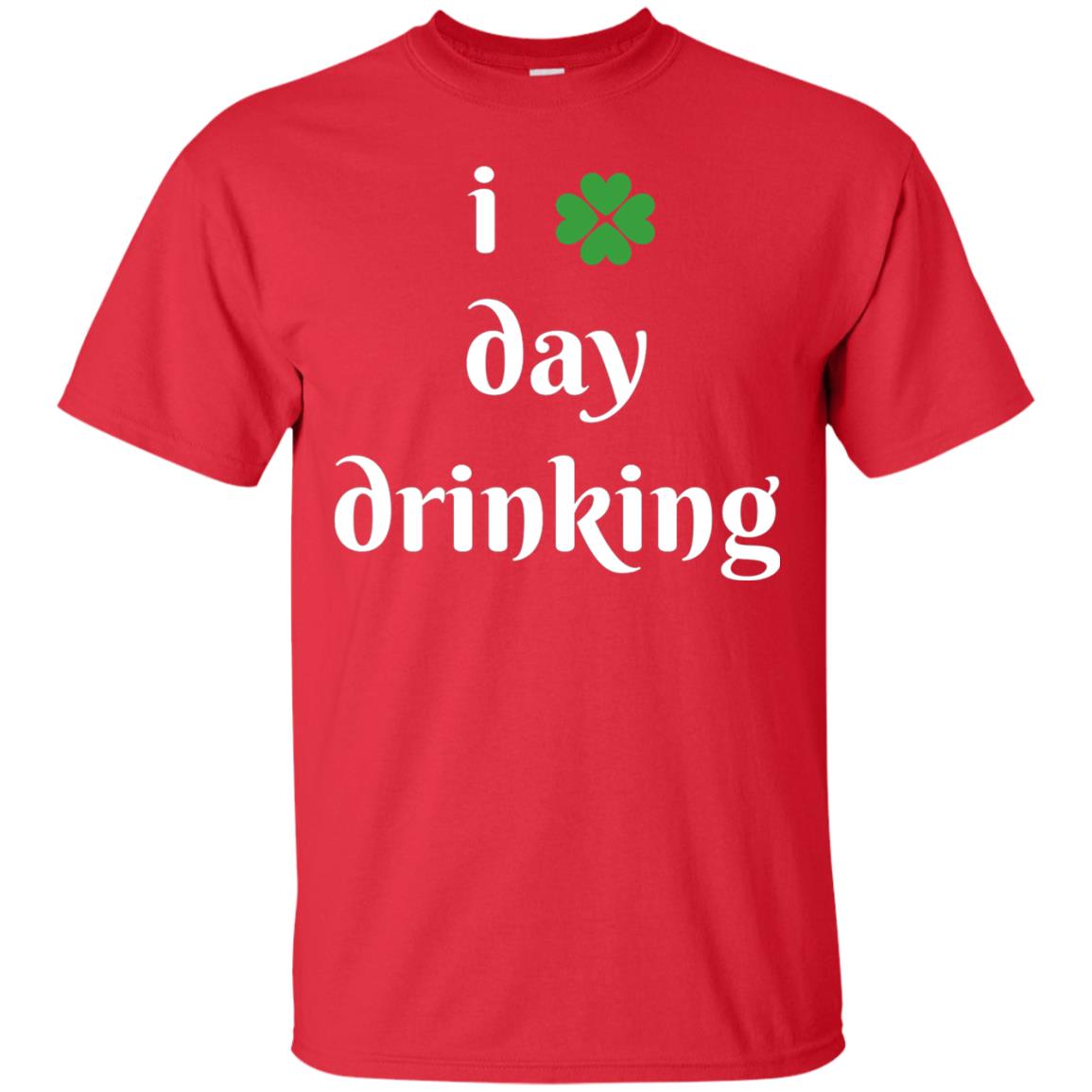 I Day Drinking Funny St Patricks Day T-shirt Red