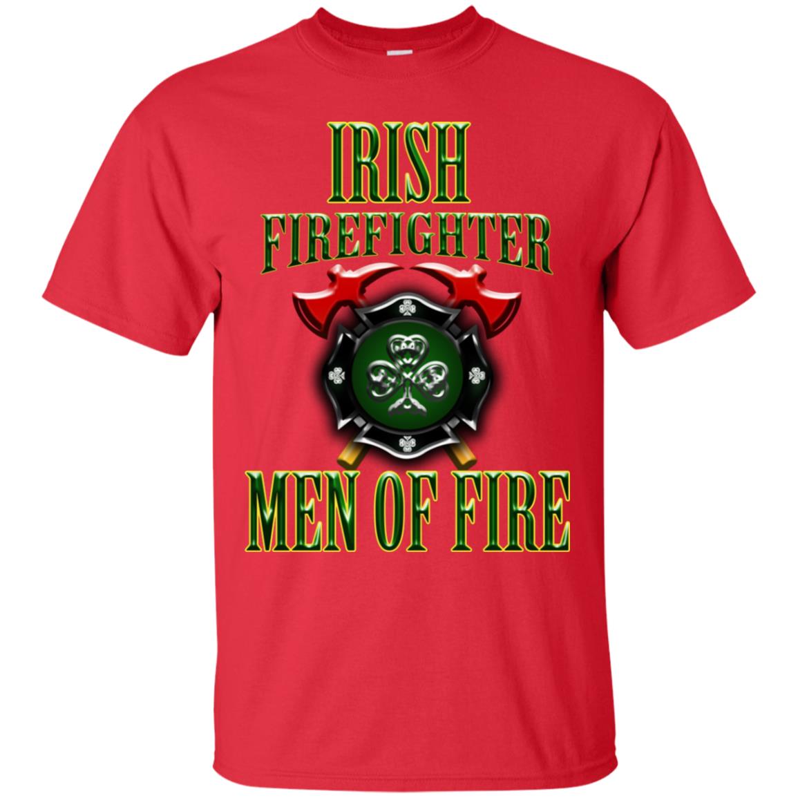 Irsh Firefighter Men Of Fire Irish Fireman Gift Shirt Red