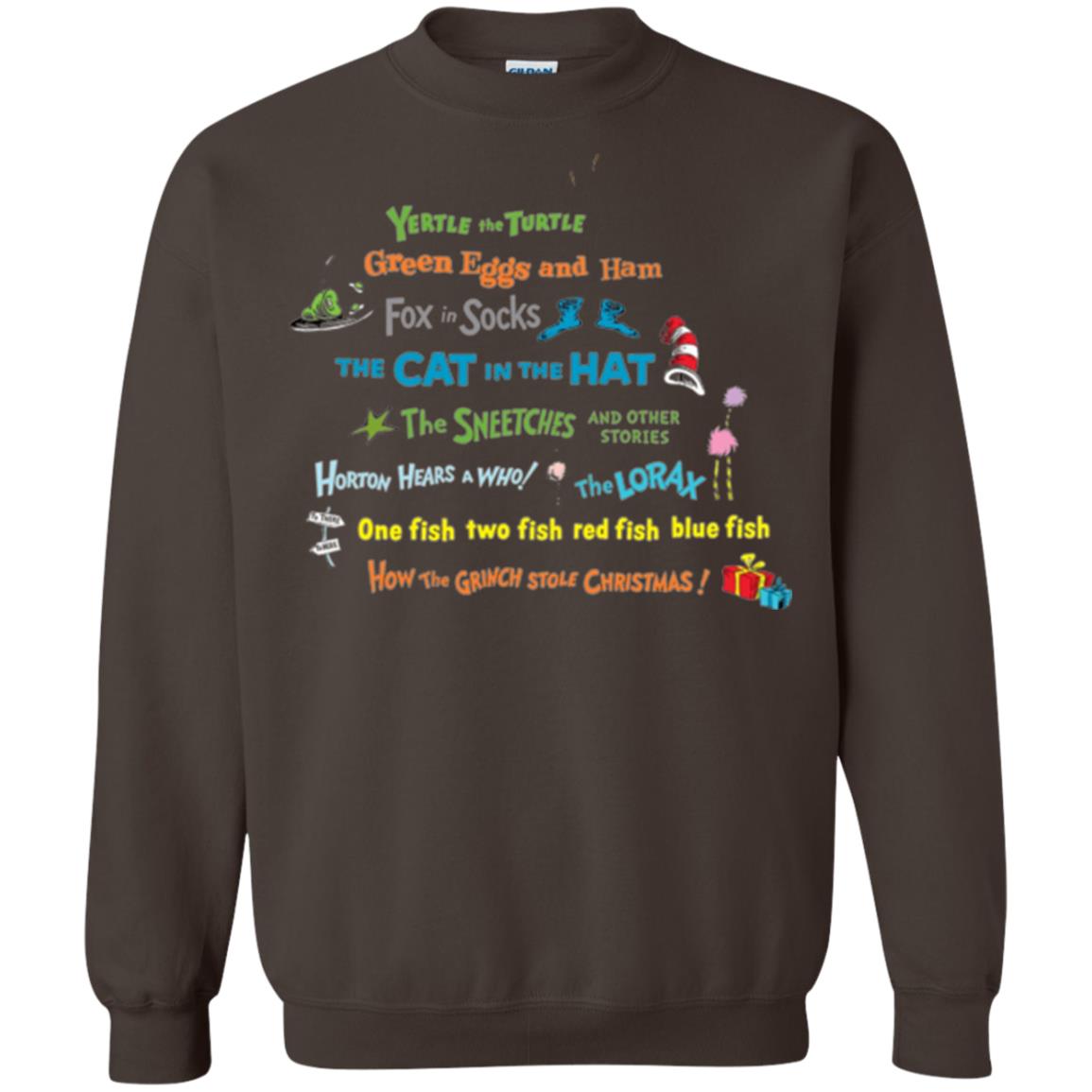 Dr. Seuss Book Title National Wear Red Day T-shirt Dark Chocolate