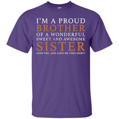 I_m A Proud Brother Of A Wonderful Sweet And Awesome Sister T-shirt Purple
