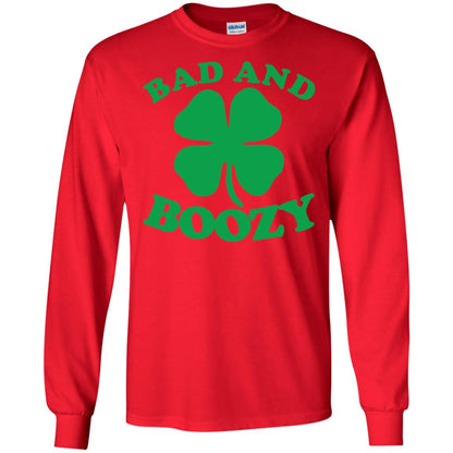 Bad And Boozy Saint Patricks Day T-shirt Red