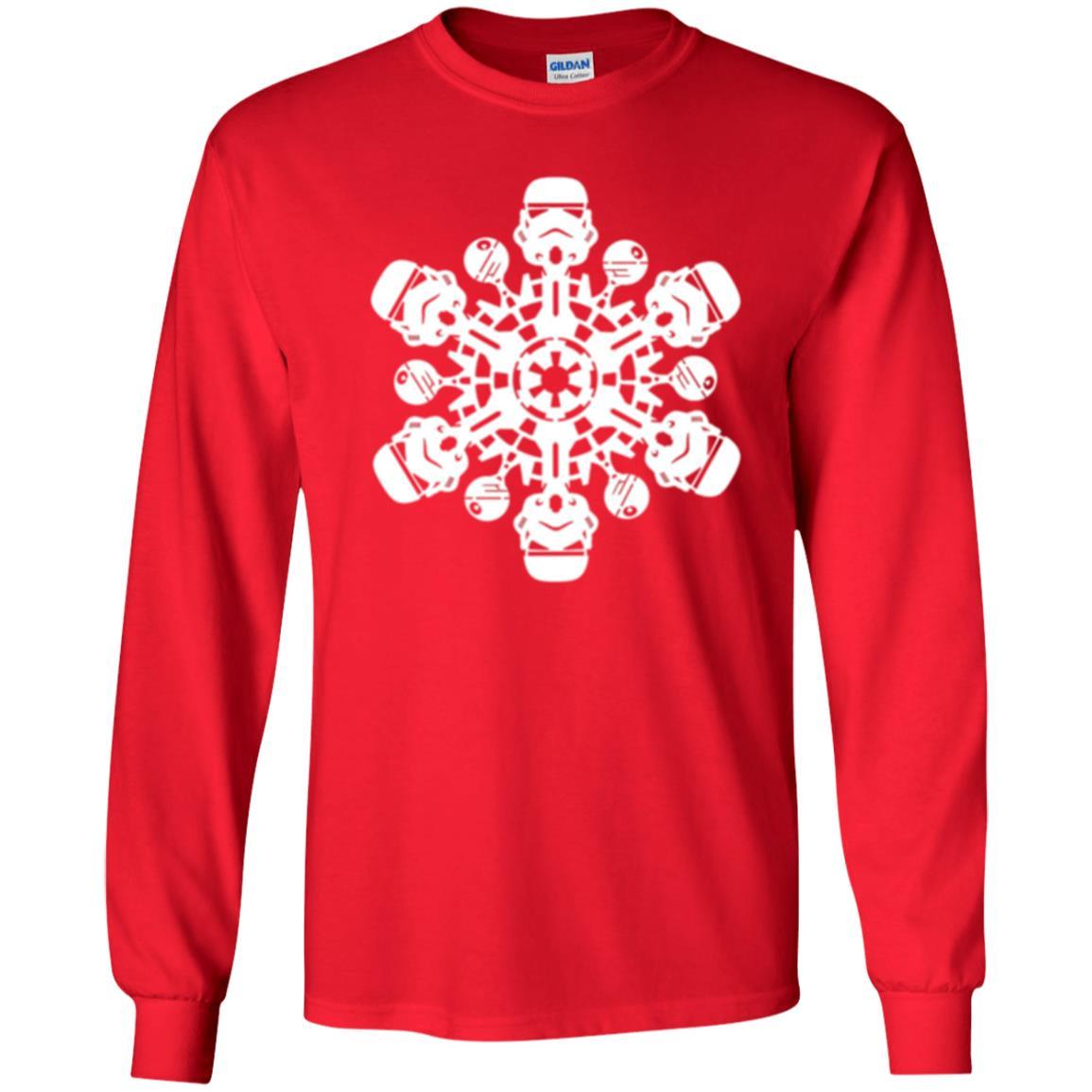 Film T-shirt Star Wars Stormtrooper Christmas Snowflake Graphic Red