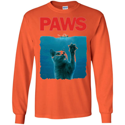 Cat Lover T-shirt Paws Kitten Meow Parody Orange