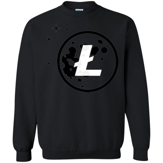 Litecoin Moon Logo Cryptocurrency T-shirt Black