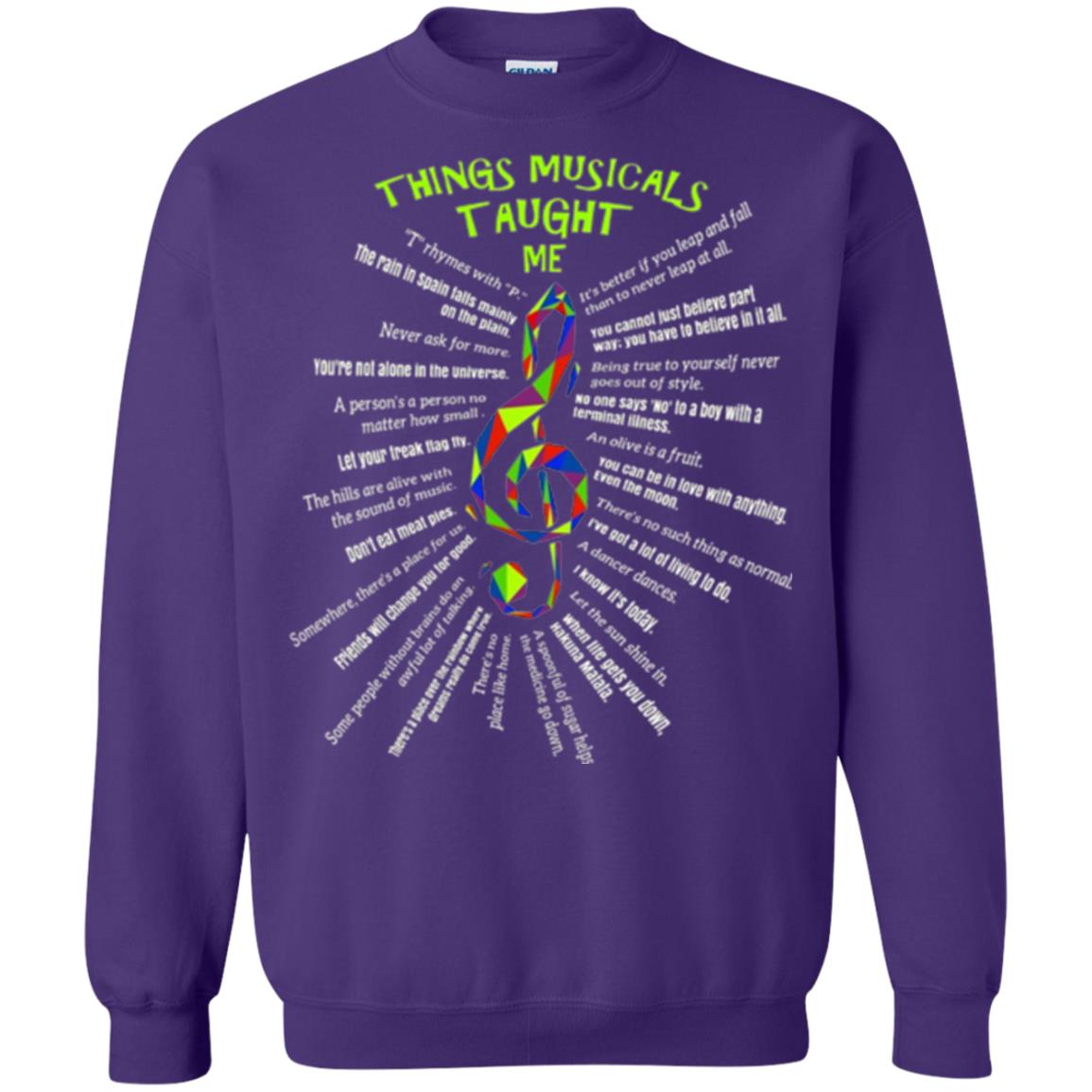 Music Lovers T-shirt Things Musicals Taught Me Purple