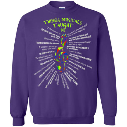 Music Lovers T-shirt Things Musicals Taught Me Purple
