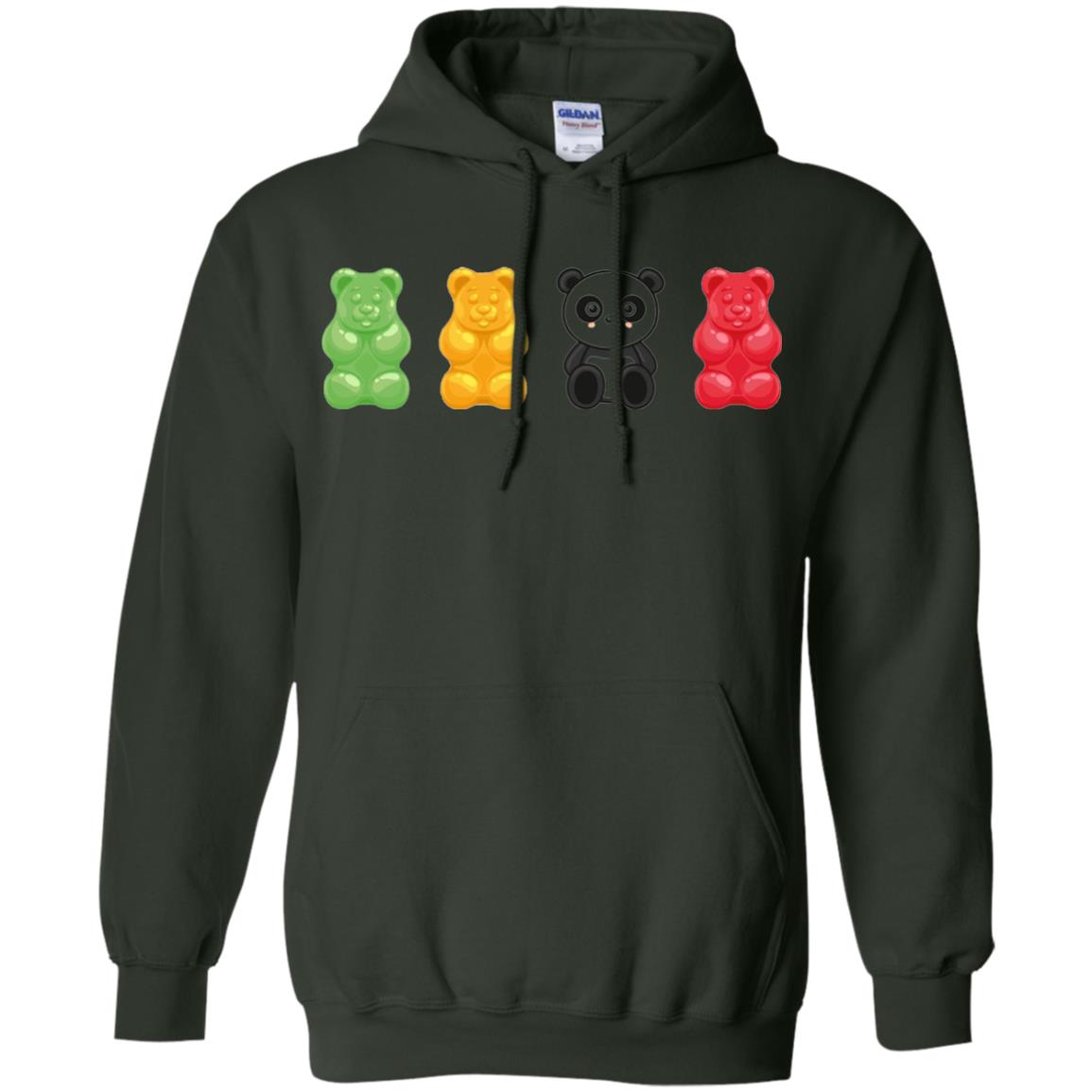 Bear Lover T-shirt Cute Panda Candy Bear Forest Green