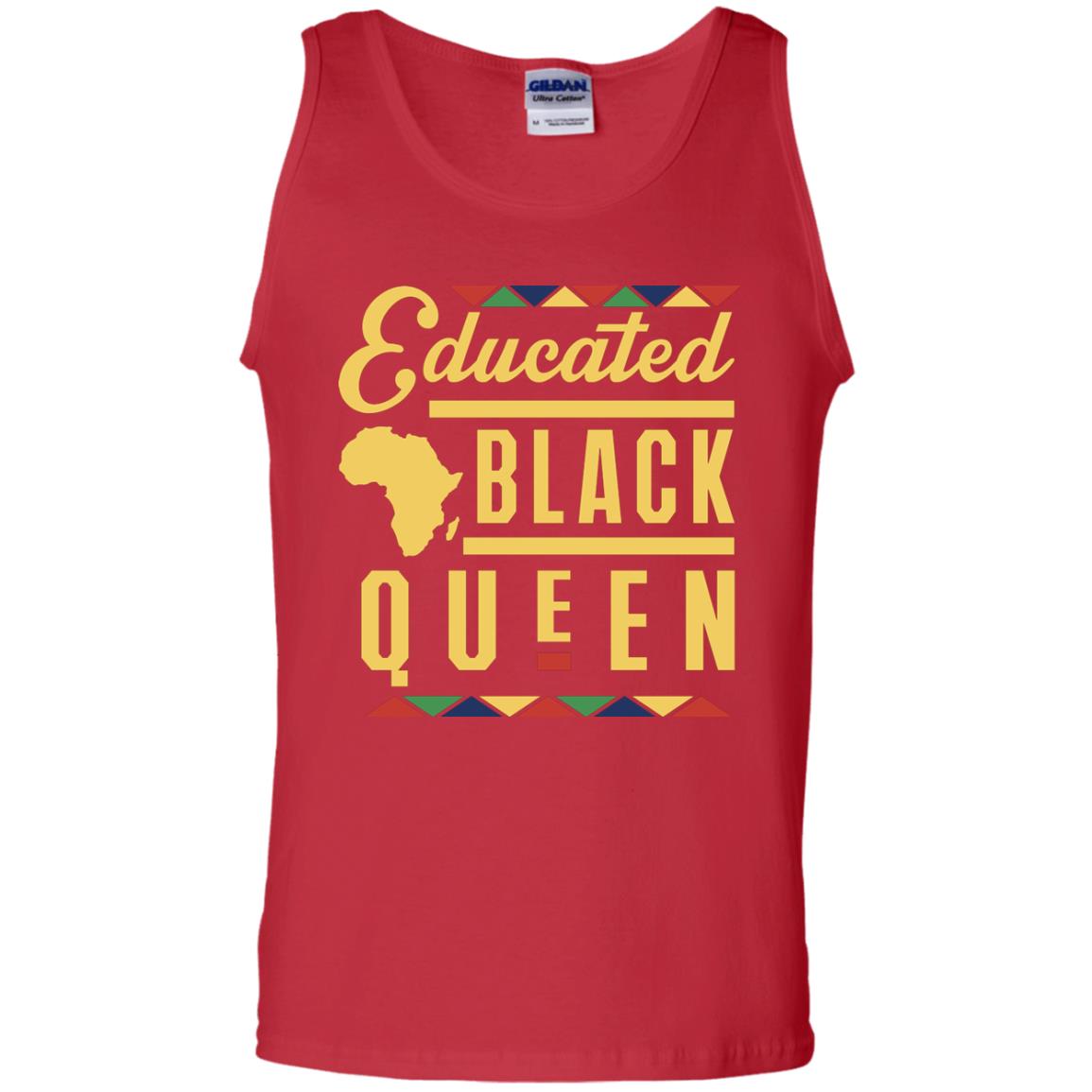 African American T-shirt Educated Black Queen Red