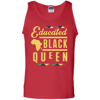 African American T-shirt Educated Black Queen Red