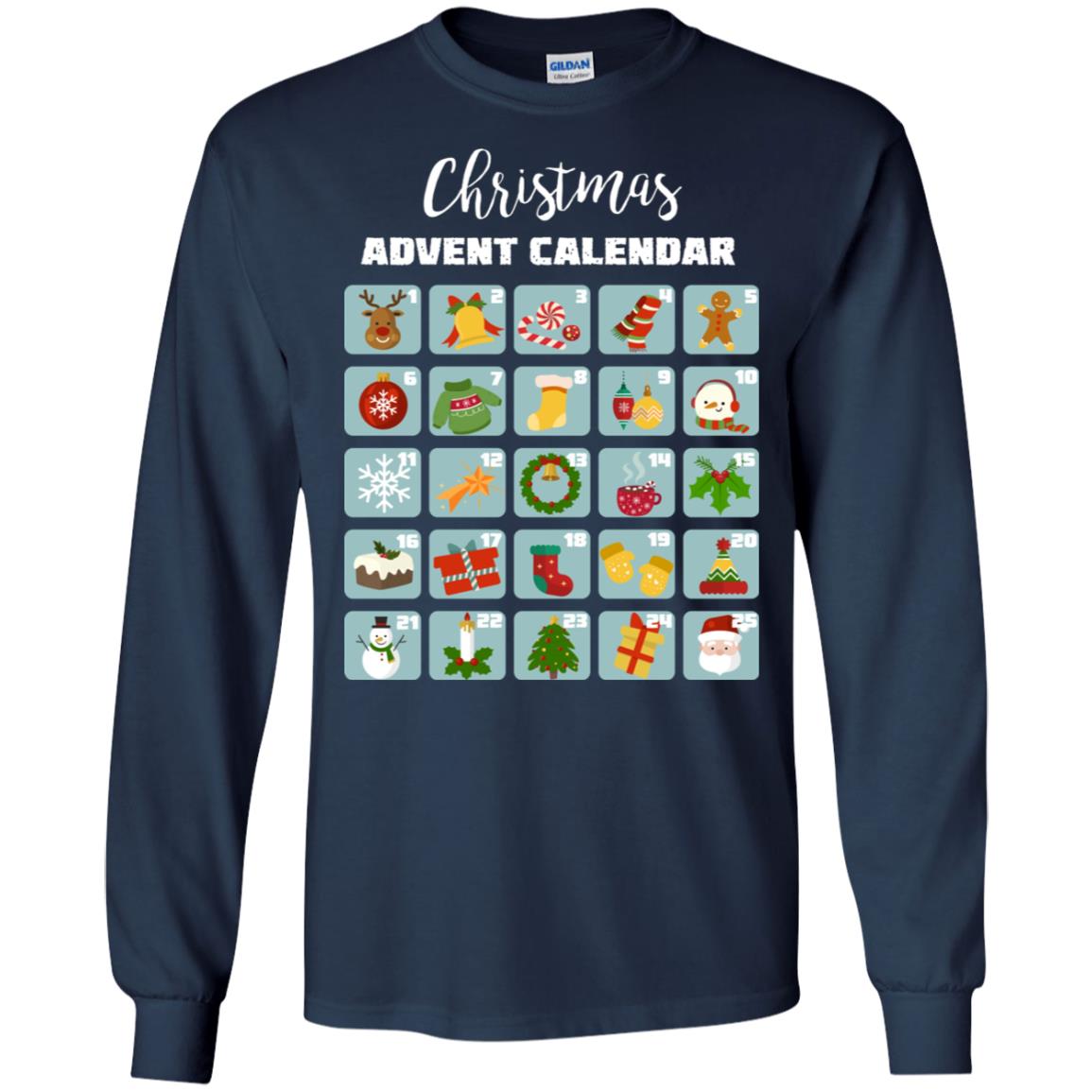 Christmas Calendar December 2018 Gift Shirt Navy