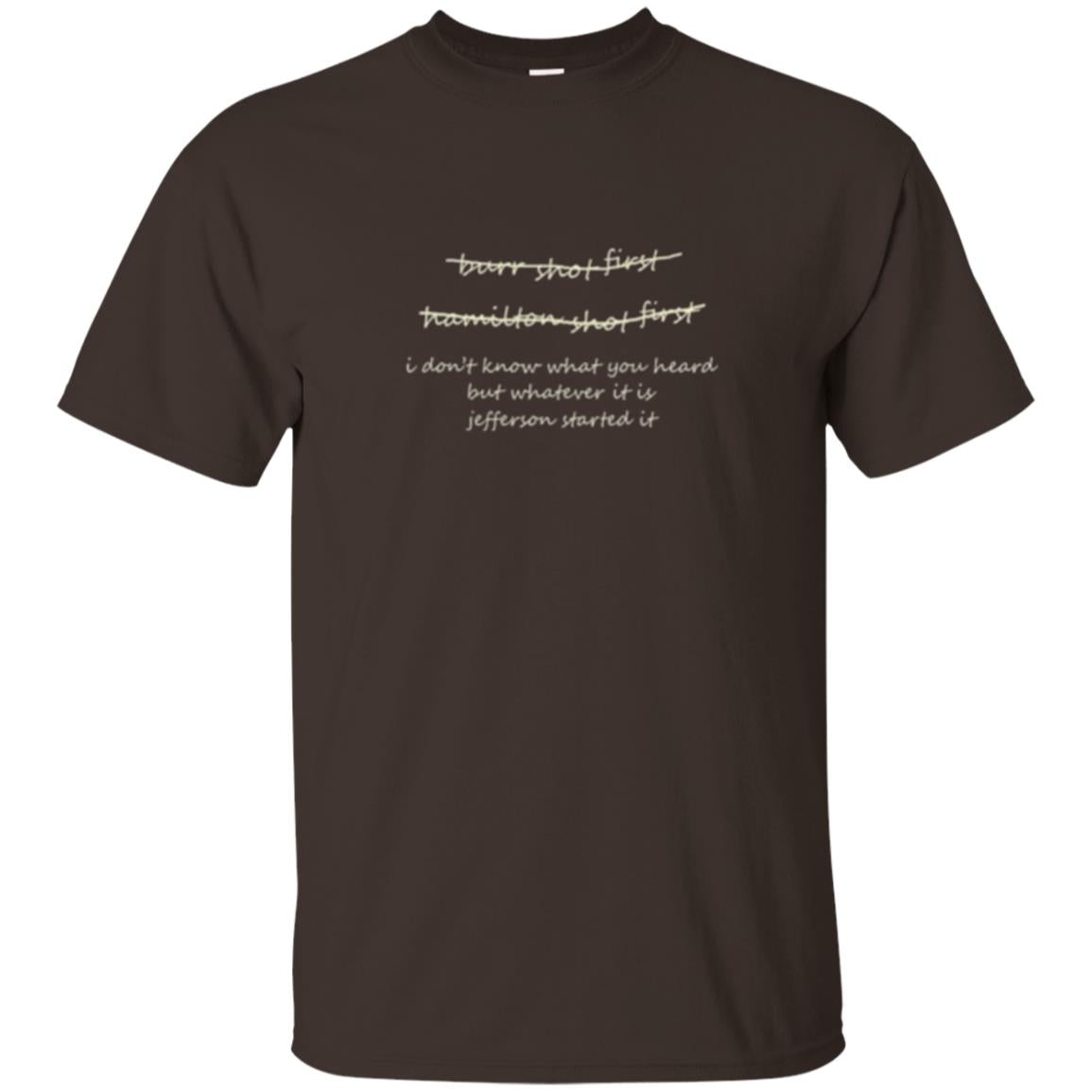 Musican T-shirt Burr Shot First Hamilton Shot First Dark Chocolate