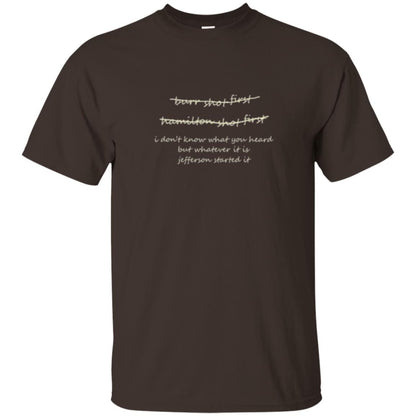 Musican T-shirt Burr Shot First Hamilton Shot First Dark Chocolate