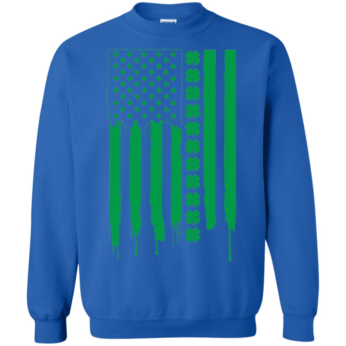 Irish American Flag St Patrick_s Day T-shirt Royal