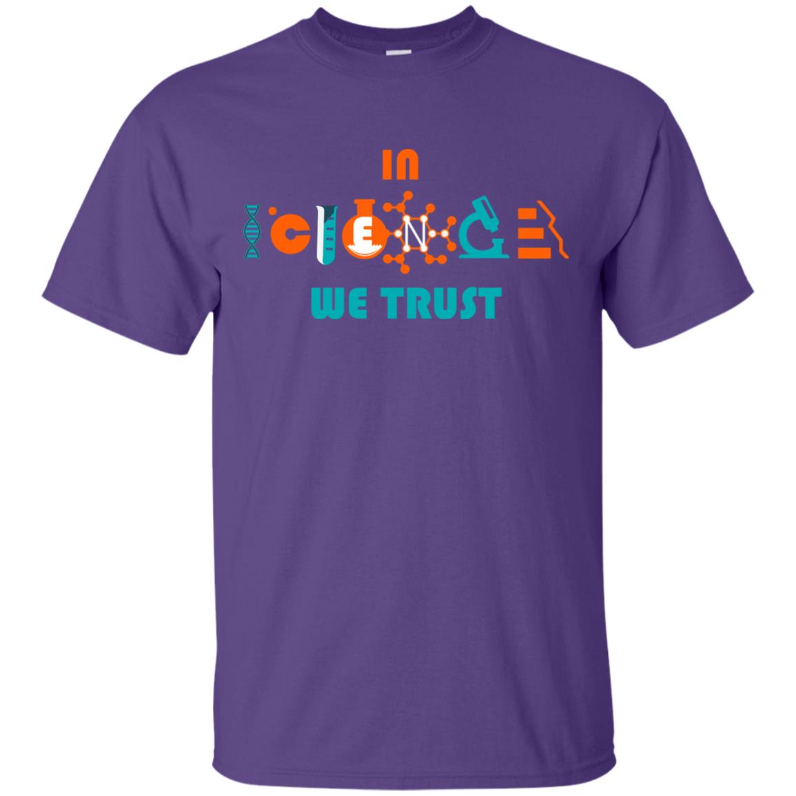 Scientist T-shirt In Science We Trust Purple
