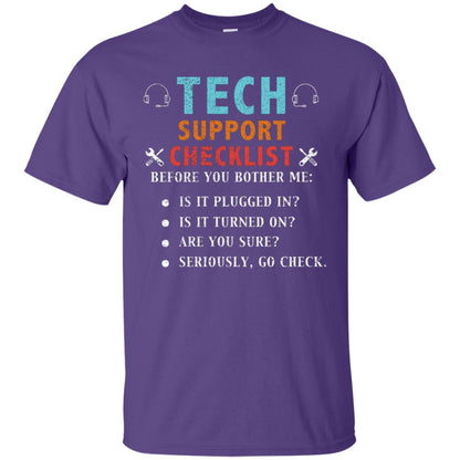 Tech Support Checklist Before You Bother Me Shirt Purple