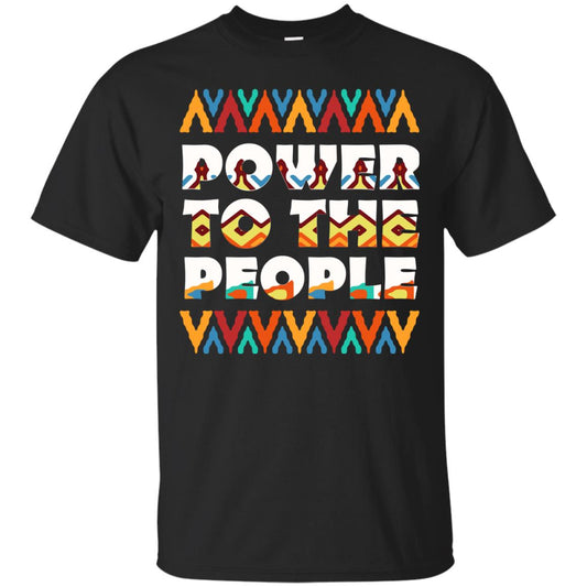 African American T-shirt Power To The People Black