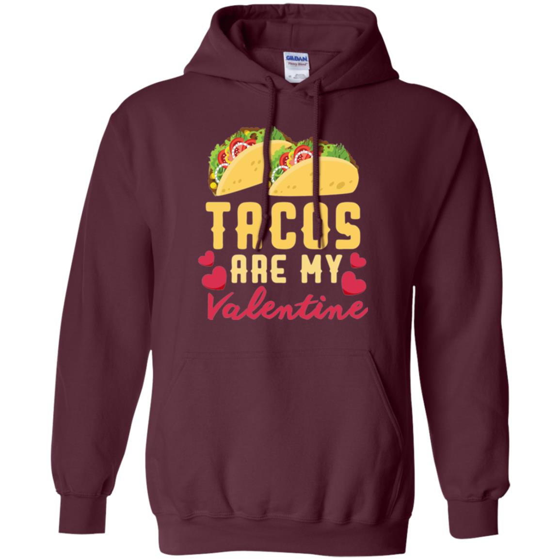 Funny Valentines Day Shirt Tacos Lovers Love Heart Gift Shirt Maroon