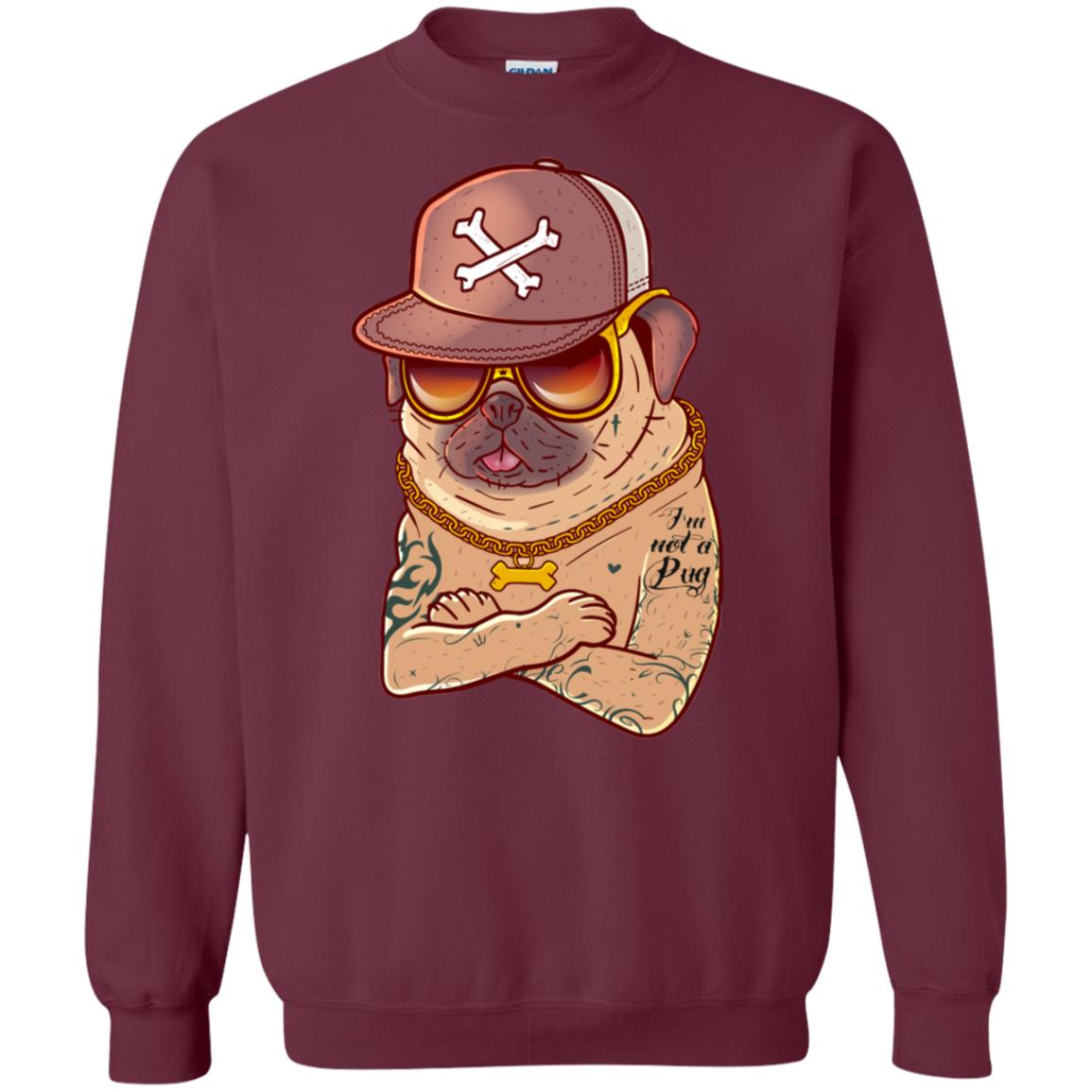 I'm Not A Pug Tattoo Dog Owner Shirt Maroon