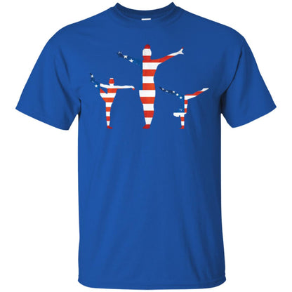 Gymastic T-shirt American Flag Royal