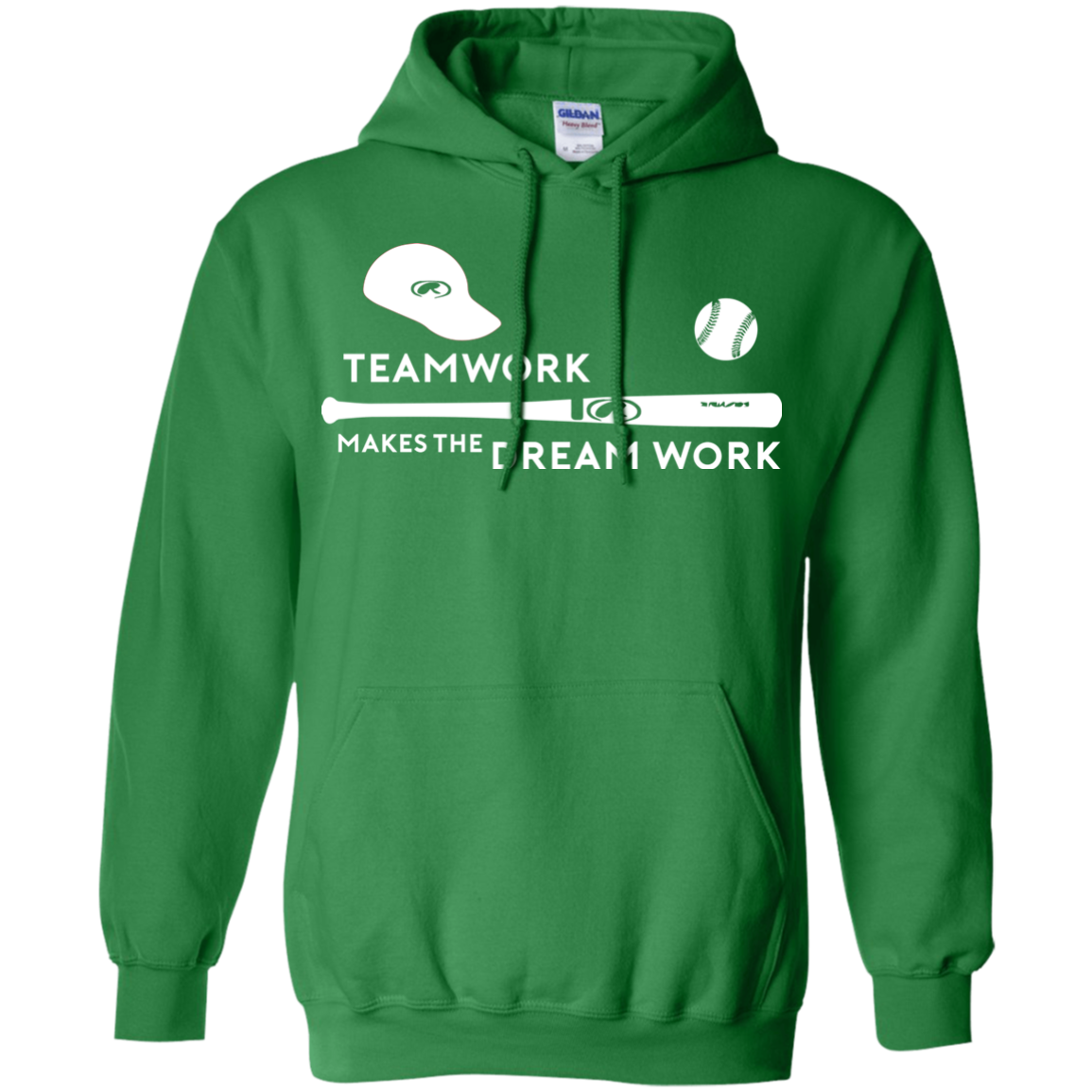 Baseball T-shirt Teamwork Makes The Dream Work Irish Green