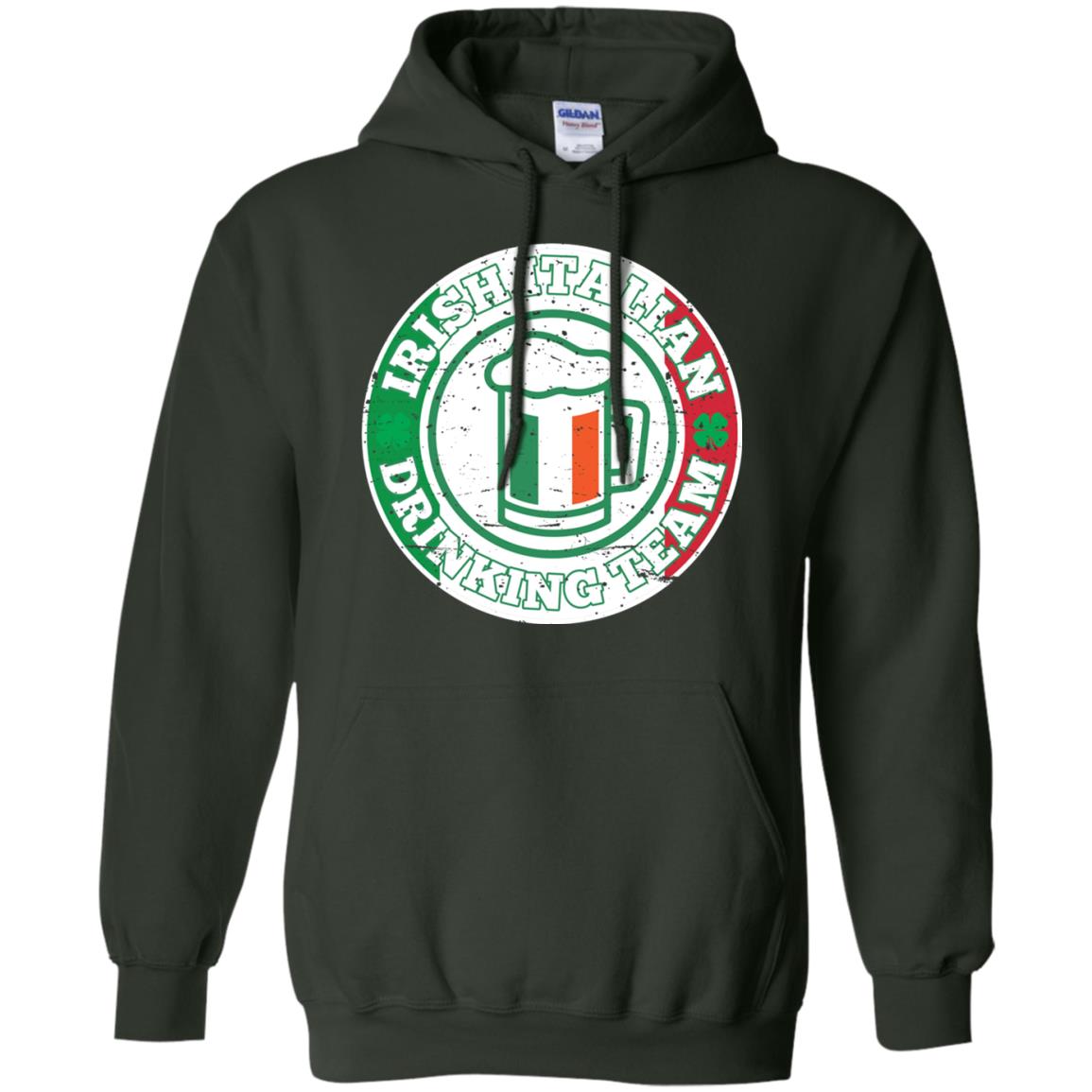 Irish Italian Drinking Team Italy Flag St Patrick_s Day T-shirt Forest Green
