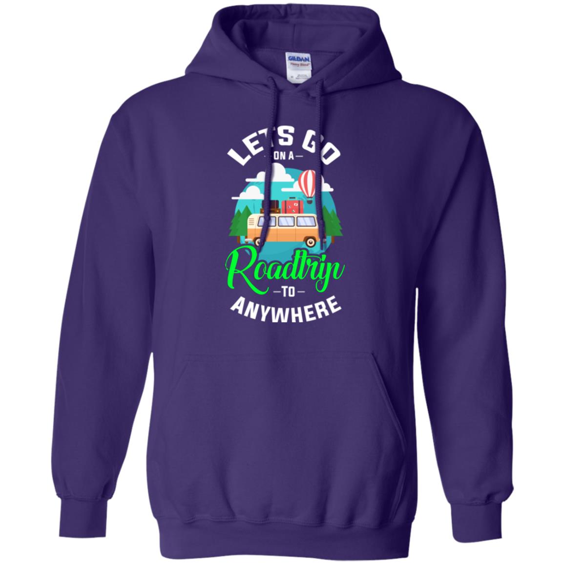 Camping T-shirt Lets Go On A Roadtrip To Anywhere Purple