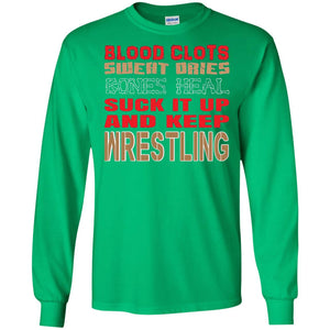 Wrestling T-shirt Blood Clots Sweat Dries Bones Heel