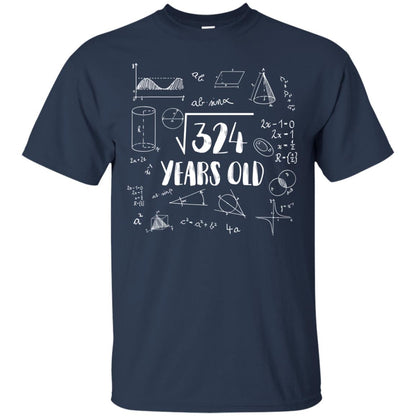 Square Root Of 324 18th Birthday 18 Years Old Math T-shirt Navy