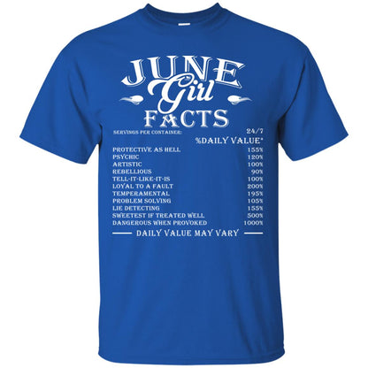 June Girl Facts Facts T-shirt Royal