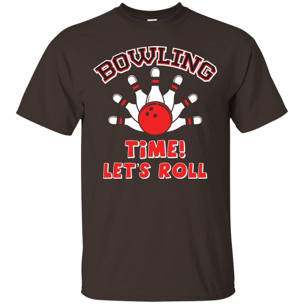 Bowling Lover T-shirt Time Let’s Roll Dark Chocolate