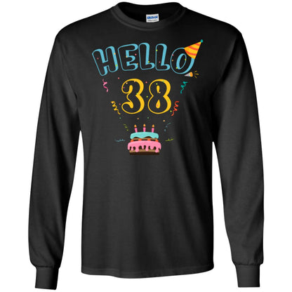 Hello 38 Thirty Eight 38th 1980s Birthday Gift Shirt Black