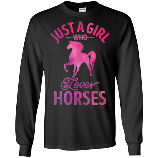 Horse Lovers T-shirt Just A Girl Who Loves Horses Black