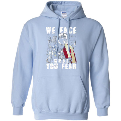 We Face What You Fear Military Of The United States Shirt Light Blue