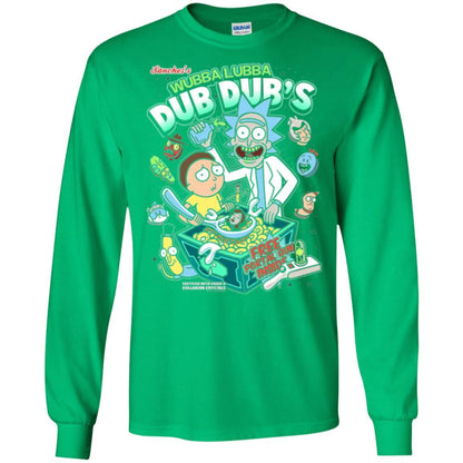 Rick Morty T-shirt Wubba Luba Dub Dub's Cereal Irish Green