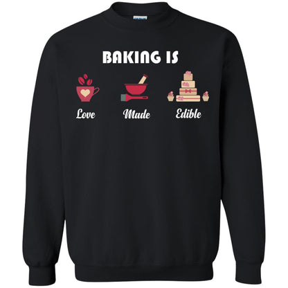 Baker T-shirt Baking Is Love Made Edible Black