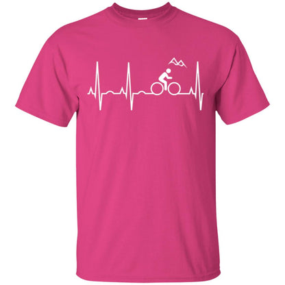 Mountain Bike Heartbeat Mountain Biking T-shirt Heliconia