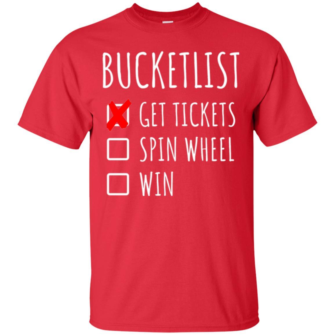 Game Show T-shirt Bucket List Spin Wheel Win Red