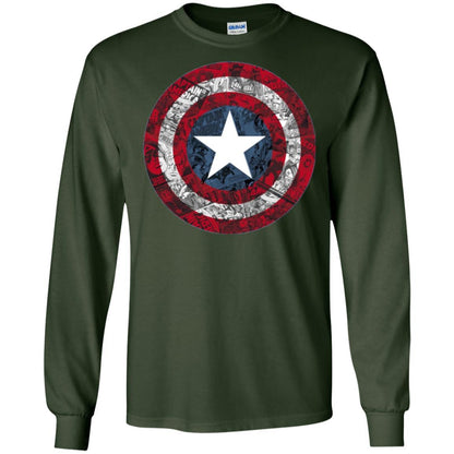Film T-shirt Captain America Avengers Shield Comic Graphic Forest Green