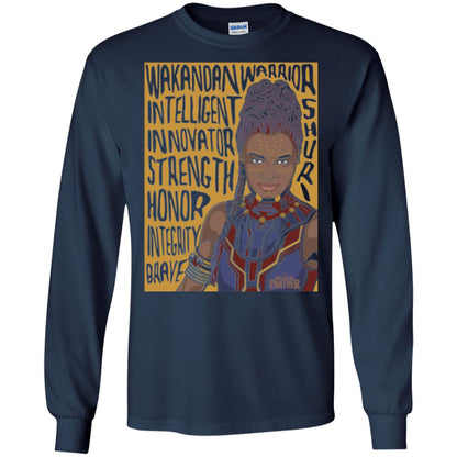 Black Panther Movie Shuri Word Art T-shirt Navy