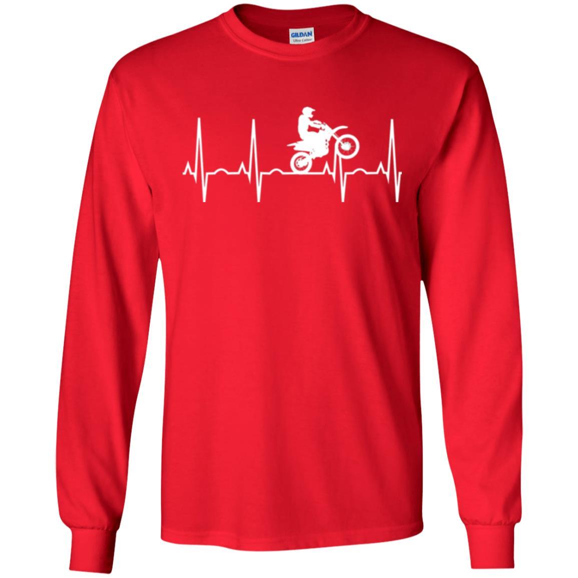 Dirt Bike Rider T-shirt Dirt Bike Heartbeat T-shirt Red