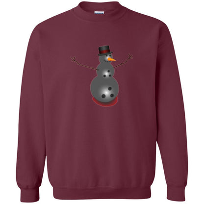 Christmas T-shirt Bowling Ball Snowman Maroon