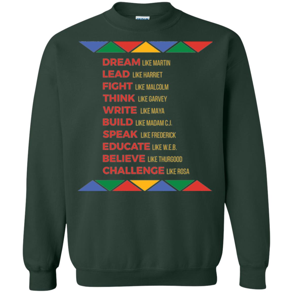 Black History African American Heroes T-shirt Forest Green