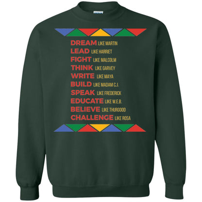 Black History African American Heroes T-shirt Forest Green