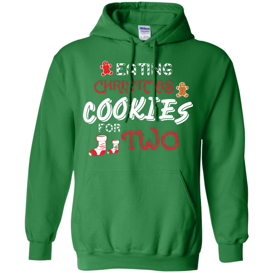 Christmas T-shirt Eating Christmas Cookies For Two Irish Green