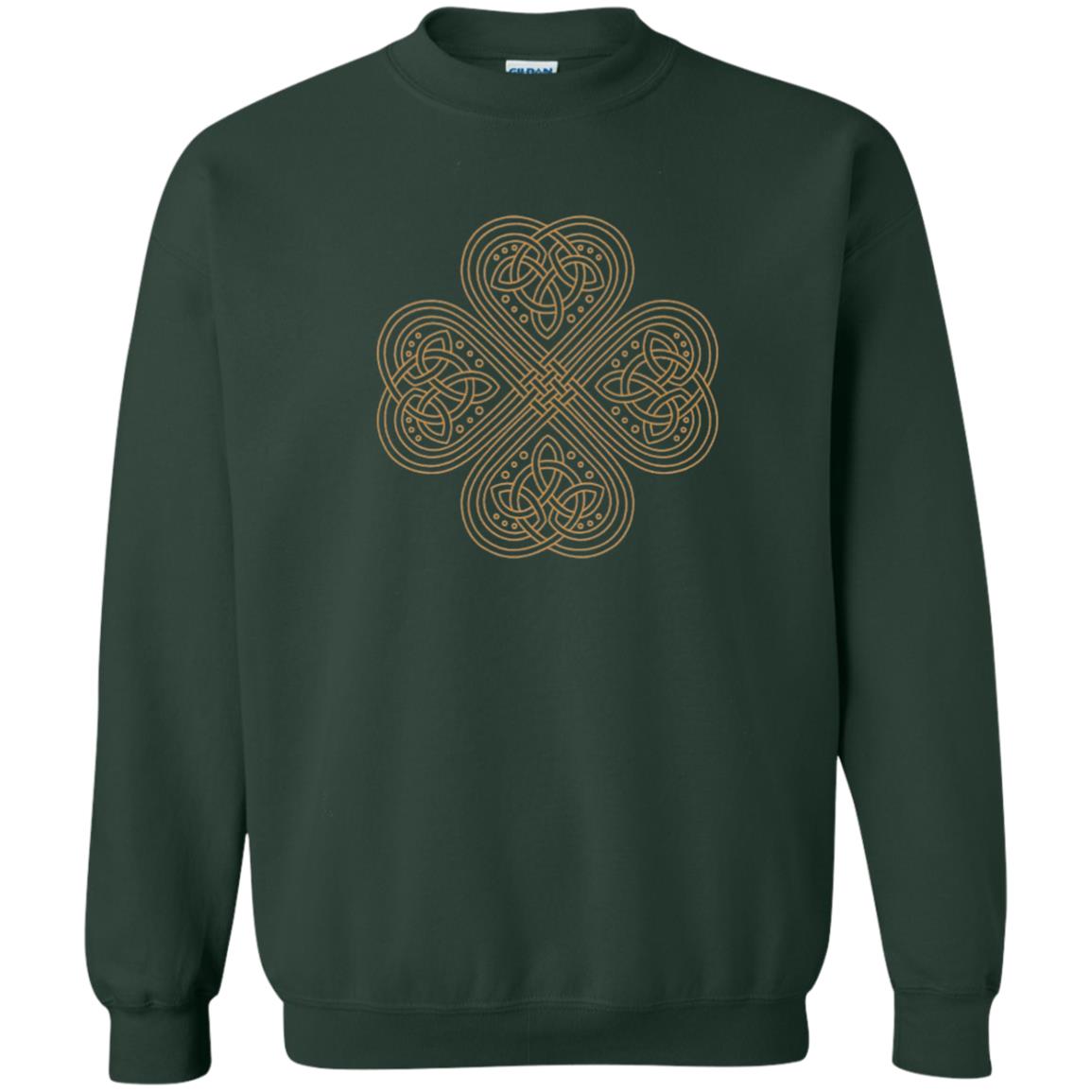 Irish Celtic Gold Knot Patricks Day Shirt Forest Green