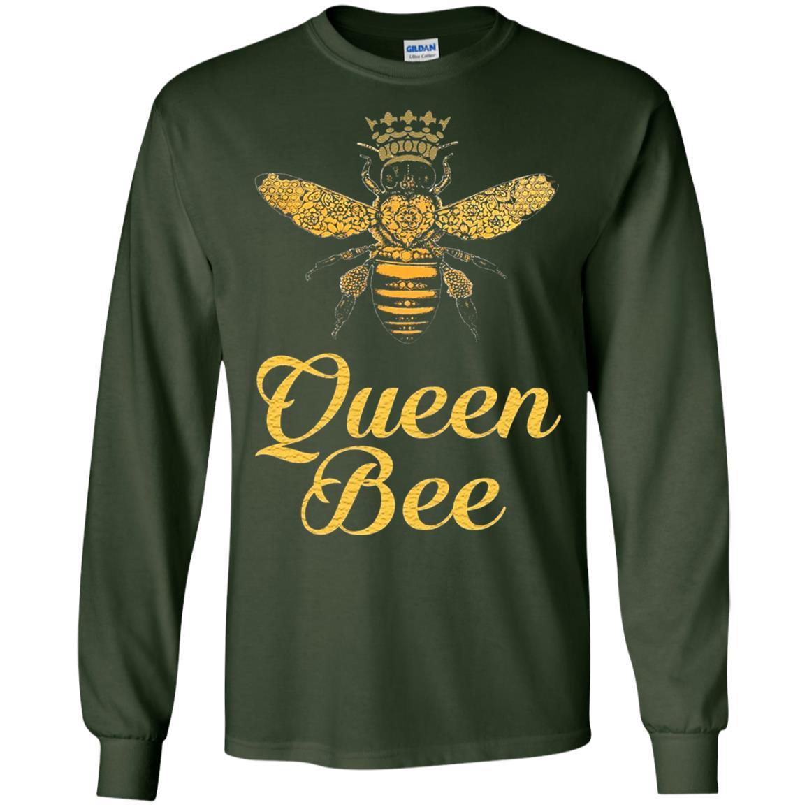 Bee Lover T-shirt Queen Bee Crown T-shirt Forest Green