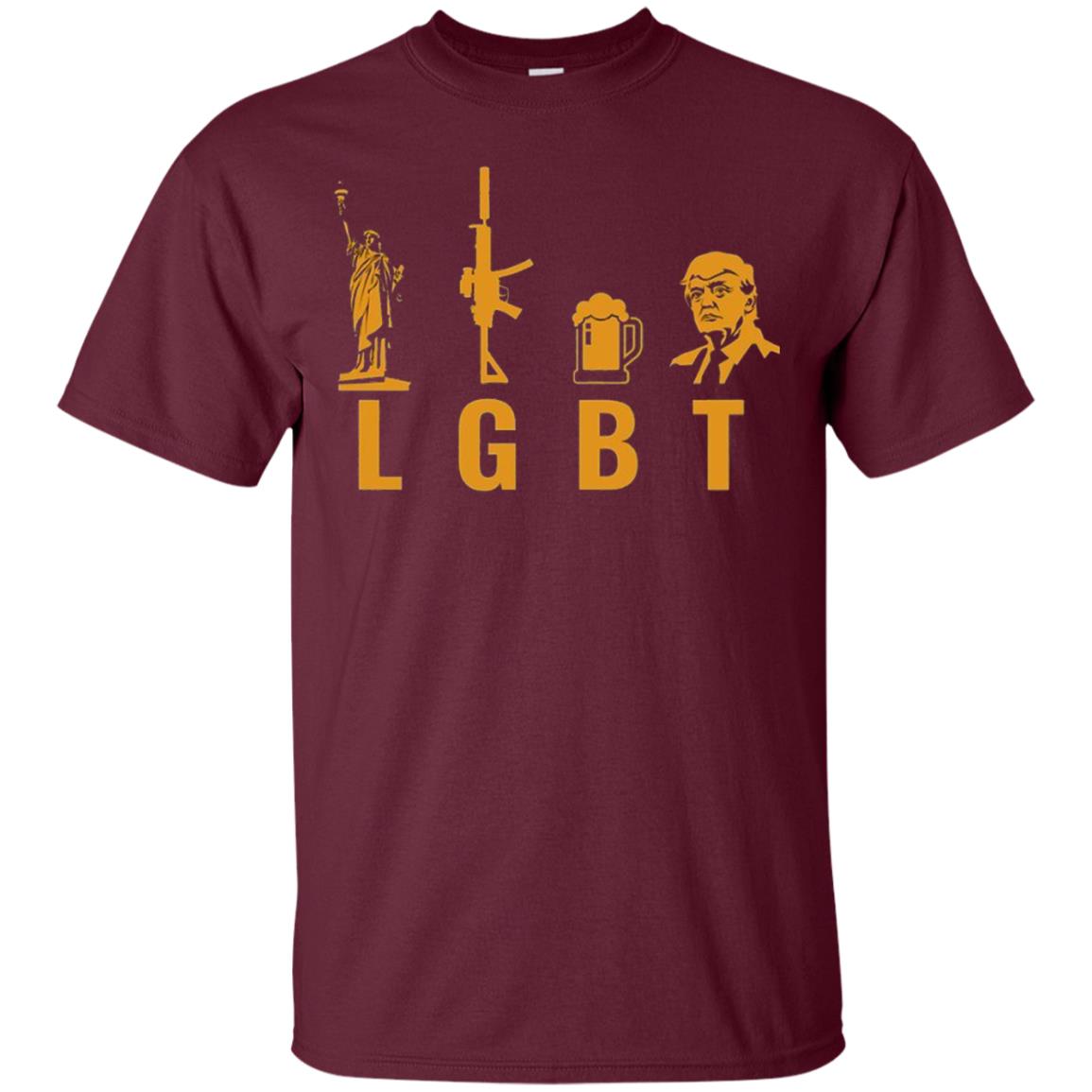 Liberty Guns Beer Trump Support Lgbt Shirt Maroon